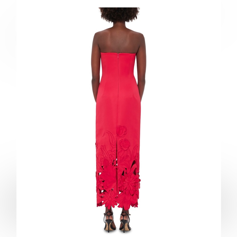 Leo Lin Rayna Appliqué Bustier Maxi Dress Rose Bright Pink Size 2 NWT - Picture 2 of 5